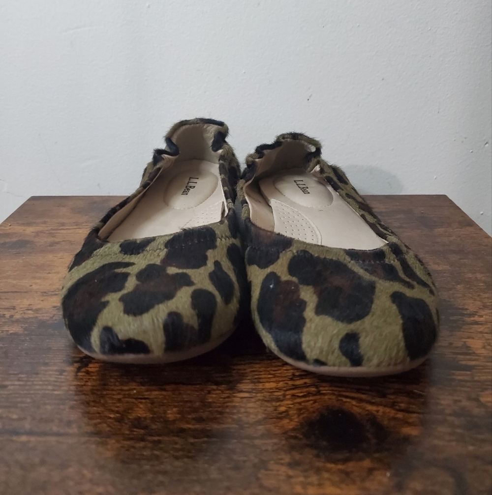 Womens L.L.Bean Calf Hair Leopard Print Flats Size 8.5 - Picture 5 of 10